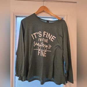 SHEIN Olive Long Sleeve Tee